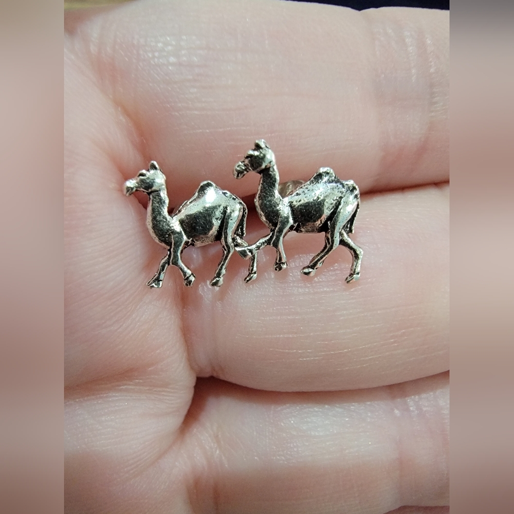 Sterling silver camel earrings